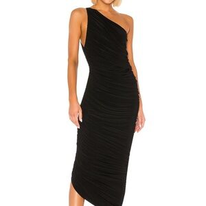 Norma Kamali Black One-Shoulder Dress